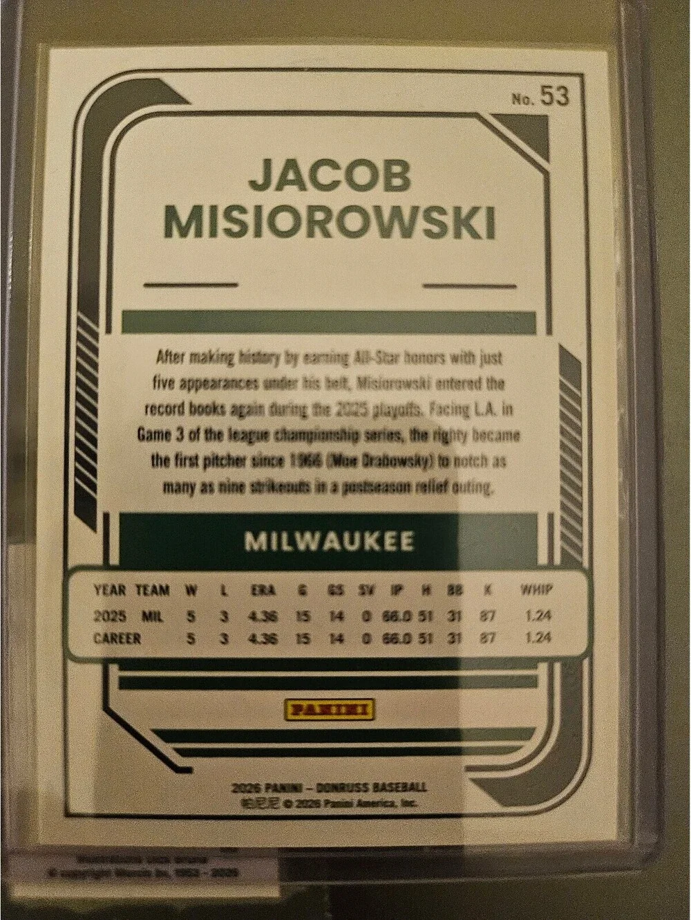 Panini jacob misiorowski